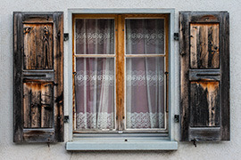 wooden chalet window
